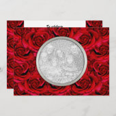 招待状テンプレート-カスタマイズ可能な赤いバラ 招待状 (正面/裏面)