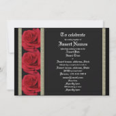 招待状テンプレート-カスタマイズ可能な赤いバラ 招待状 (裏面)