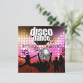 招待状ディスコダンスバースデーパーティーレトロ 招待状 (スタンド正面)