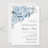 招待状ネイビーブルースペインの結婚式招待状 招待状