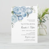 招待状ネイビーブルースペインの結婚式招待状 招待状