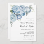 招待状ネイビーブルースペインの結婚式招待状 招待状 (正面/裏面)