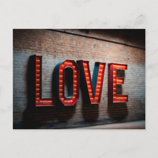 招待状ネオンLOVEサインのはがき ポストカード