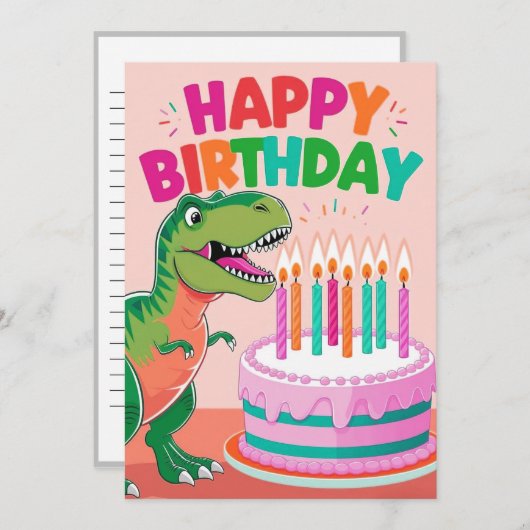 招待状ハッピーバースデー 子供へ 招待状 (正面/裏面)