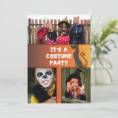 招待状ハロウィーンの衣装パーティー3写真カスタム用 招待状 (スタンド正面)