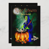 招待状ハローウィンパーティハガードウィッチブルーイング 招待状 (正面/裏面)