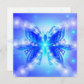 招待状バタフライ抽象芸術 セーブザデート (正面/裏面)