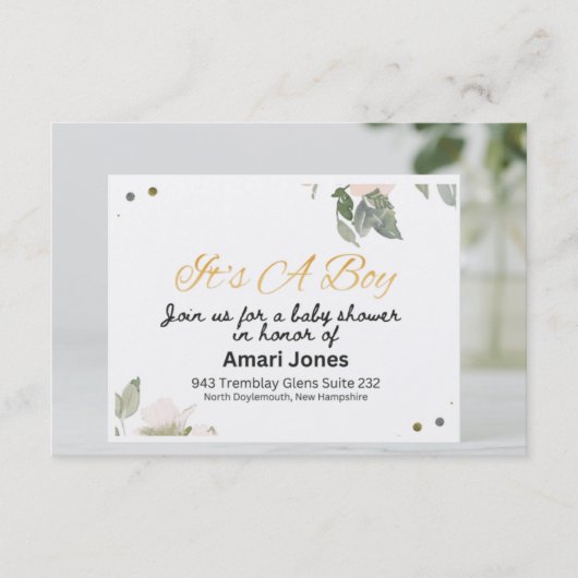 招待状バナーベビーお祝い エンクロージャーカード (正面)