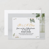 招待状バナーベビーお祝い エンクロージャーカード (正面/裏面)