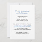 招待状バプテスマお祝いブルーボーイラム 招待状 (裏面)