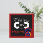 招待状バースデーパーティーファブラス50年代 招待状 (スタンド正面)