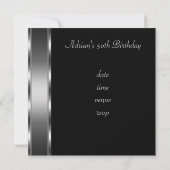 招待状バースデーパーティーブラックシルバーファブラス50th 招待状 (裏面)