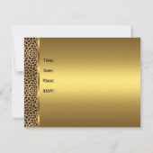 招待状バースデーパーティー金ゴールドエキゾチック野生ヒョウ5 招待状 (裏面)