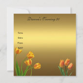 招待状バースデーパーティー50thエレガントチューリップ金ゴールド 招待状 (裏面)