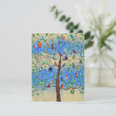 招待状バー結婚（ユダヤ教の）バル・ミツバーの生命鳥の木 招待状 (スタンド正面)