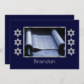 招待状バー（ユダヤ教の）バル・ミツバートラ 招待状 (正面/裏面)