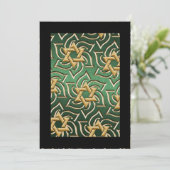 招待状バー(ユダヤ教の)バル・ミツバー金ゴールドスターオブデイヴィッドグリーン 招待状 (スタンド正面)