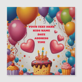 招待状パーソナライズされた誕生日はがき招待状 マグネット招待状