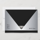 招待状パーティーアールデコブラックシルバー 招待状 (裏面)