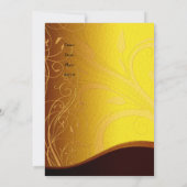 招待状パーティーエレガントイエロー金ゴールドブラックフローラ 招待状 (裏面)