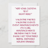 招待状パーティーバレンタインデーファミリー 招待状 (裏面)