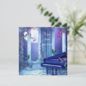 招待状パーティーピアノバーズムーンライトブルー 招待状 (スタンド正面)