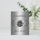 招待状パーティーブラックグレーフラワーファブラス40th 招待状 (スタンド正面)