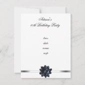 招待状パーティーブラックシークインフラワーファブラス40th 招待状 (裏面)