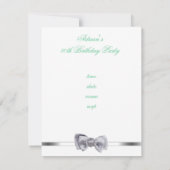 招待状パーティーミントシルバーボウファブラス40th 招待状 (裏面)