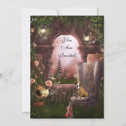 招待状パーティームーンライトバイオリンドグラマフォン 招待状 (正面)