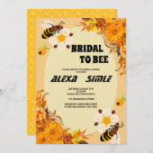 招待状ビーブライダルシャワーイエロー花模様パーティー 招待状 (正面/裏面)