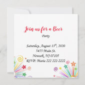 招待状ビールパーティの招待状 招待状 (裏面)