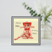 招待状ピンアップガール&クリームバースデーパーティー 招待状 (スタンド正面)