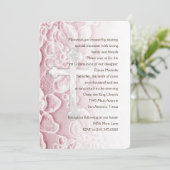 招待状ファーストコミュニオンレースとクロスピンク 招待状 (スタンド正面)