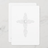 招待状ファーストコミュニオン「エンボス」クロス 招待状 (正面/裏面)