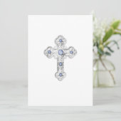 招待状ファースト華美コミュニオンシルバークロス 招待状 (スタンド正面)