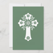 招待状フローラクロスバプティスファーングリーン 招待状 (裏面)