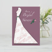 招待状ブライダルシャワードレスシルエットプラム 招待状 (スタンド正面)