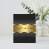 招待状ブラック金ゴールド50th誕生日パーティー 招待状 (スタンド正面)