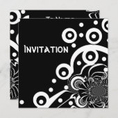 招待状ブラック&ホワイトスタイル澄ん宇宙(3) 招待状 (正面/裏面)