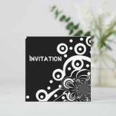 招待状ブラック&ホワイトスタイル澄ん宇宙(3) 招待状 (スタンド正面)