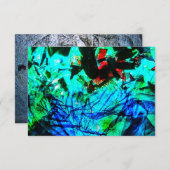 招待状ブルー抽象芸術再生プラスチックのモチーフ 招待状 (正面/裏面)