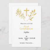 招待状プレミエールコミューニオンクロワフイラーゲまたは 招待状 (正面/裏面)