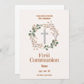 招待状プレミエールコミューニオンクロワフルーリー 招待状 (正面/裏面)