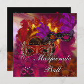 招待状マスク仮装ボールパーティー6 招待状 (正面/裏面)