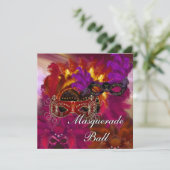 招待状マスク仮装ボールパーティー6 招待状 (スタンド正面)