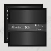 招待状メンズ30th誕生日パーティーブラックエレガント 招待状 (正面/裏面)