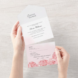 招待状モダン花嫁シャワー。 オールインワン招待状