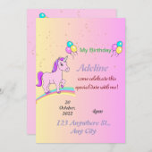 招待状ユニコーン 招待状 (正面/裏面)