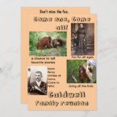 招待状ユーモアのあるファミリ懇親会 招待状 (正面/裏面)